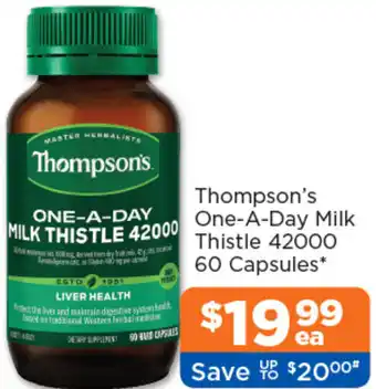 Good Price Pharmacy Thompson's One-A-Day Milk Thistle 42000 offer