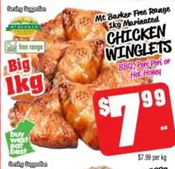 Chicken winglets BBQ, Peri Peri or Hot Honey