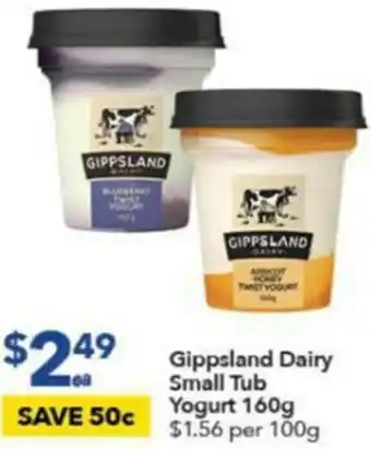 Ritchies Gippsland Dairy Small Tub Yogurt 160g offer