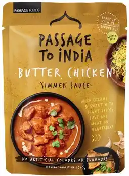 IGA Passage To India Simmer Sauce 375g Selected Varieties offer