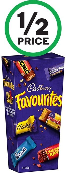 Woolworths Cadbury Favourites 570g offer