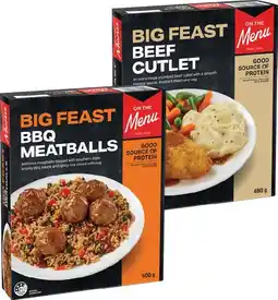 IGA On The Menu Big Feast Frozen Meal 480‑500g Selected Varieties offer