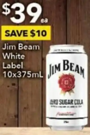 Ritchies Jim Beam White Label 10x375ml offer
