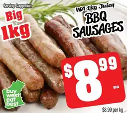 Farmer Jack's Wa juicy bbq sausages offer