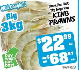 Farmer Jack's Shark bay (wa) large raw king prawns offer