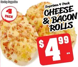 Suprima cheese & bacon rolls