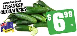 Australian grown lebanese cucumbers