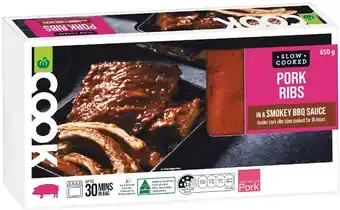 Woolworths Woolworths COOK Pork Ribs with BBQ Glaze 650g u2013 From the Meat Dept offer