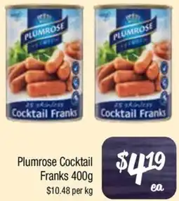 Plumrose Cocktail Franks