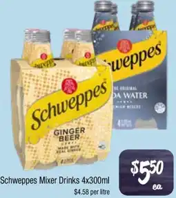 Farmer Jack's Schweppes Mixer Drinks offer