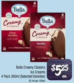 Farmer Jack's Bulla Creamy Classics Ice Creams offer