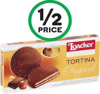 Woolworths Loacker Chocolate Biscuits or Tortina 100-125g offer