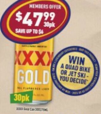 Liquor Legends XXXX Gold offer