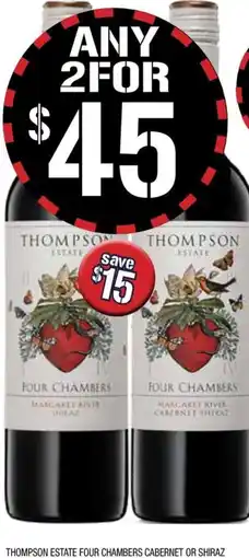 Thompson estate four chambers cabernet or shiraz