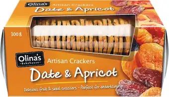 Woolworths Olinau2019s Artisan Cracker 100g, Sundried 90g, Simply Seed 80g or Lavosh 100g offer