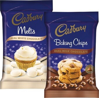 Woolworths Cadbury Baking Chips or Melts 200-225g offer