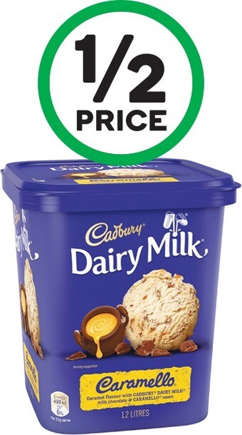 Woolworths Cadbury Tubs 1.2 Litre offer