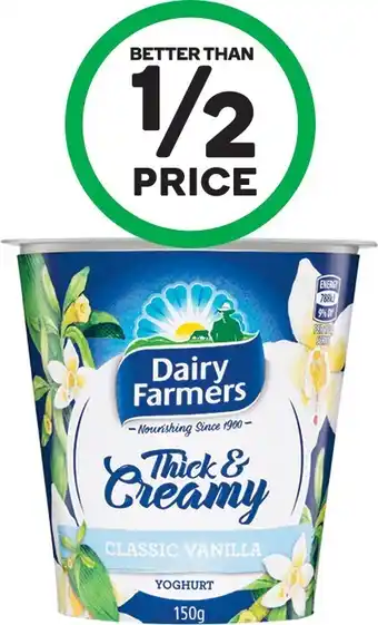 Woolworths Dairy Farmers Thick & Creamy Yoghurt 150g u2013 From the Fridge offer