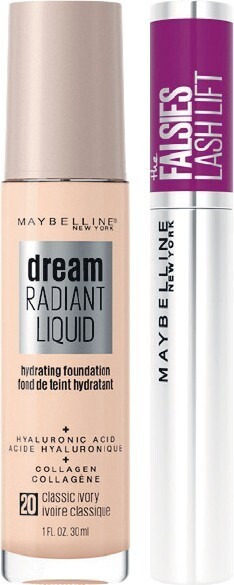 Maybelline Falsies Lashlift Blackest Black 10ml or Dream Radiant Liquid Foundation Classic Ivory 30ml