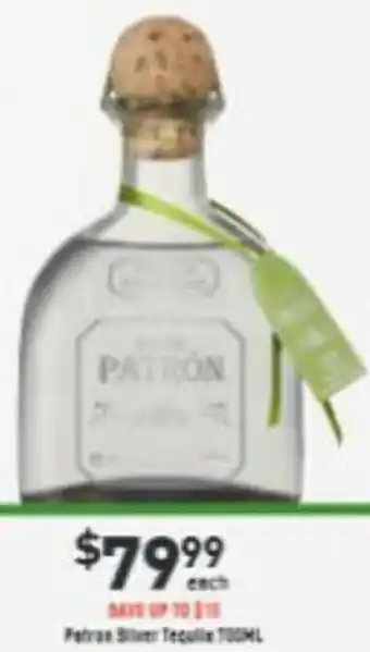 Liquor Legends Patron Silver Tequila 750ml offer
