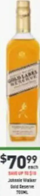 Liquor Legends Johnnie Walker Gold Reserve 700ml offer