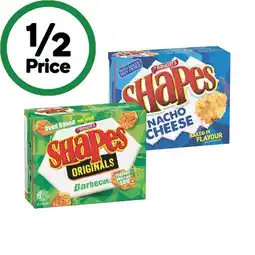 Woolworths Arnott’s Shapes Cracker Biscuits 160-190g offer