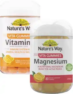 Coles Nature's Way Adult Vita Gummies Magnesium 80 Pack or Vitamin C 120 Pack offer