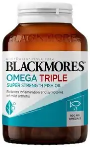 Coles Blackmores Omega Triple Strength Fish Oil Capsules 60 Pack offer