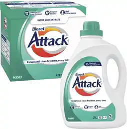 Coles Biozet Attack Regular Laundry Liquid 2 Litre or Powder 2kg offer