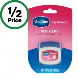 Woolworths Vaseline Lip Therapy Rosy Lips 7g offer