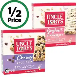 Woolworths Uncle Tobys Muesli Bars 145-185g Pk 5-6 offer