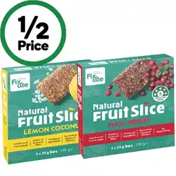 Woolworths Fixate Natural Fruit Slice 175g Pk 5 offer