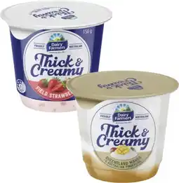 Coles Dairy Farmers Thick & Creamy Yoghurt 140g-150g offer