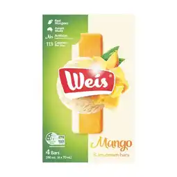 Woolworths Weis Bars 264-280ml Pk 4-6 – From the Freezer offer