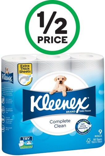 Woolworths Kleenex Toilet Tissue Pk 9 offer