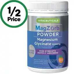 Woolworths Vitaceuticals Magzorb Magnesium Glycinate 1000mg Powder 240g offer