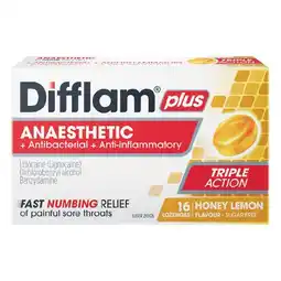 Woolworths Difflam Plus Anaesthetic Lozenges Pk 16 offer