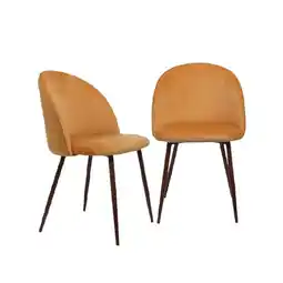Woolworths Levede Set of 2 Velvet Dining Chairs Mustard offer