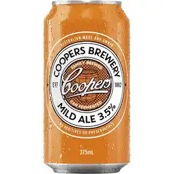 Woolworths Coopers
Mild Ale Cans 24x375ml offer