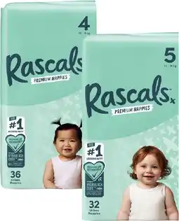 Coles Rascals Premium Nappies 26 Pack-54 Pack offer