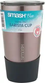 Coles Smash Blue Stainless Steel Barista Cup 350mL offer