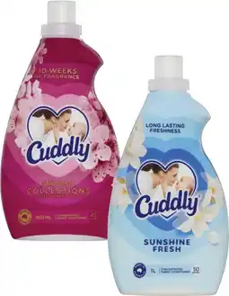Coles Cuddly Concentrate Fabric Conditioner 900mL-1 Litre offer