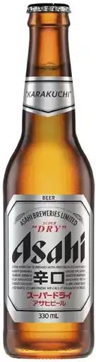 Coles Asahi Super Dry Bottles 6x330mL offer