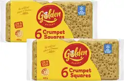 Coles Golden Crumpet Squares 6 Pack 425g offer