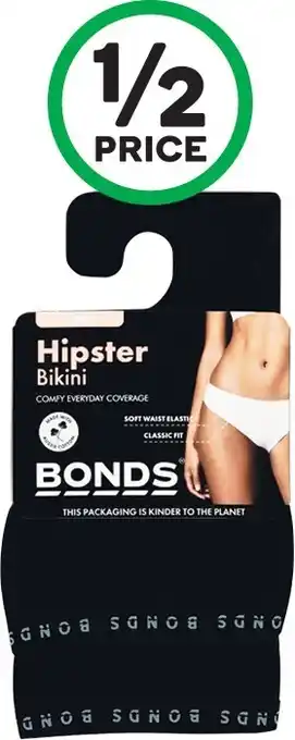Woolworths Bonds Women&#039;s Hipster Bikini or Boyleg Pk 2 offer