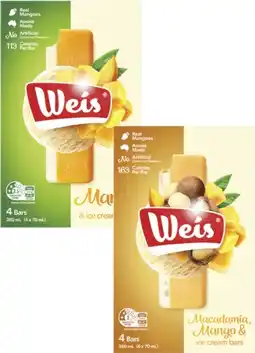 Coles Weis Frozen Dessert Bars 4 Pack-6 Pack 264mL-280mL offer