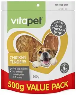 Coles Vitapet Dog Treats Chicken Tenders 500g offer