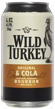 Coles Wild Turkey & Cola Cans 4x375mL offer