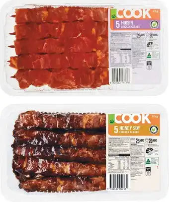 Woolworths Woolworths COOK Marinated Kebab Varieties 375g with RSPCA Approved Chicken u2013 From the Meat Dept offer