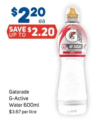 Foodland Gatorade g-active water offer